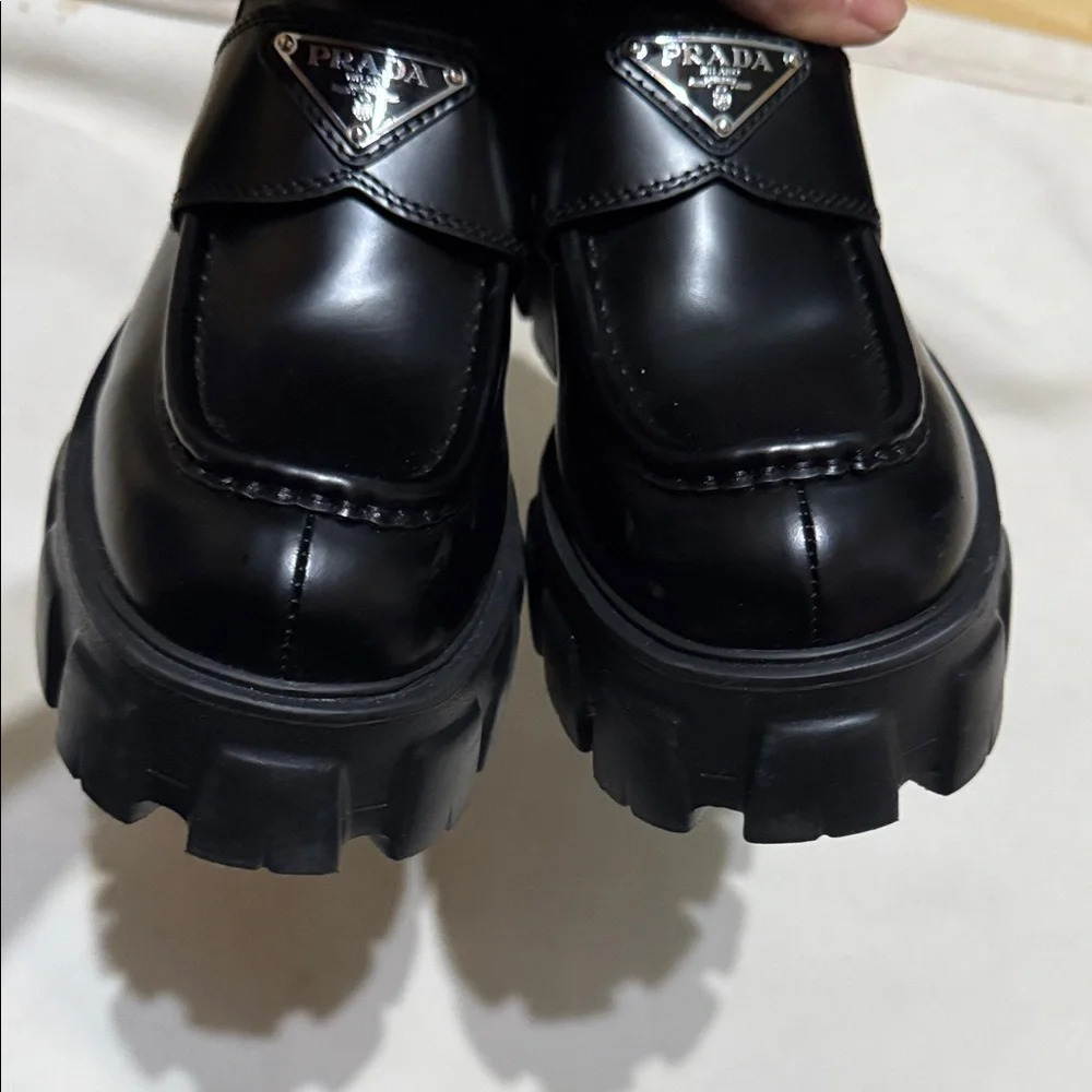 Prada Brushed leather Monolith loafers - Picture 2 of 10